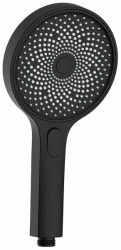 Душевая лейка IDDIS SpaHome, круглая, с 3 режимами, размер 130 мм, ABS-пластик, цвет черный матовый, для душа/ванной