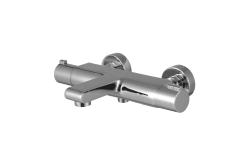 Смеситель для ванны Lemark Yeti термостатический, настенный, керамический, с фиксированным изливом, длина излива 17,5 см, без шланга/лейки, латунь, цвет хром