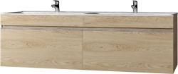Тумба под раковину Velvex Pulsus 1400-0-2, 1388х476х520 мм, подвесная, цвет дуб сонома, 2 выдвижных ящика с доводчиками, подходит раковина Pulsus 140, универсальная, в ванную комнату
