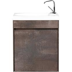 Тумба под раковину BelBagno Pietra Mini 46, 45,4х25,7х52 см, подвесная, 1 распашная дверь, МДФ, цвет: камень, шкафчик навесной, прямоугольная, правая, в ванную комнату, правосторонняя