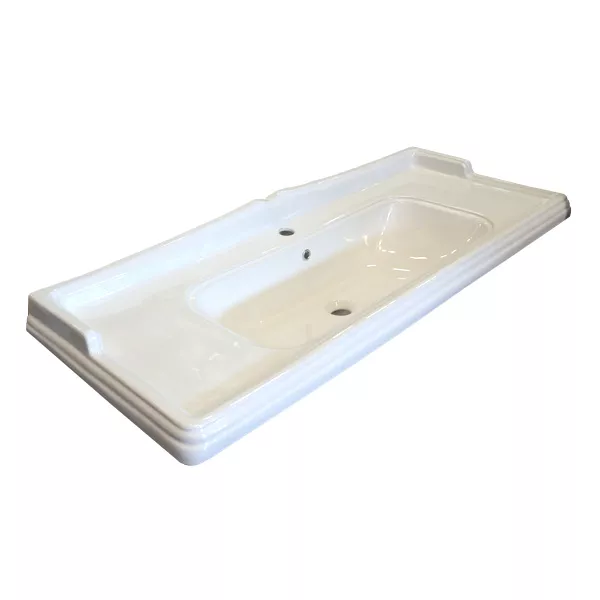 Тумба с раковиной Comforty Монако-120, 120,5х86х49 см напольная, 2 выдвижных ящика/2 распашные дверцы, ЛДСП/МДФ, прямоугольная, цвет- белый глянец/раковина Comforty 3312 цвет белый, встраиваемая