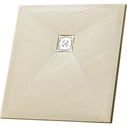 Душевой поддон RGW Stone Tray ST-Be, 100х100х3 см, квадратный, из искусственного камня, низкий, бежевый, с антискользящим рельефным покрытием, без бортика
