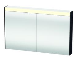Зеркальный шкаф Duravit Brioso, 102х76х14,8 см, подвесной, цвет: дуб черный, зеркало с подсветкой LED/ЛЭД, выключатель/розетка, с 2 распашными дверцами/двухстворчатый, 2 стеклянные полки, прямоугольный