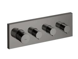 Смеситель для душа Axor Starck ShowerCollection 360/120, термостатический, скрытого монтажа, настенный, без излива/шланга/лейки, прямоугольный, латунный, цвет полированный черный хром, с термостатом, встроенный/встраиваемый/термостатный