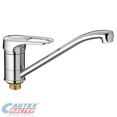 Смеситель для кухни/мойки Haiba Комфорт однорычажный, керамический, с поворотным изливом, латунь, цвет хром, кухонный, хромированный, вертикальный, однорукий, одноручный, однозахватный, одноручковые, кран, комплект, сантехника, водопроводные, размер