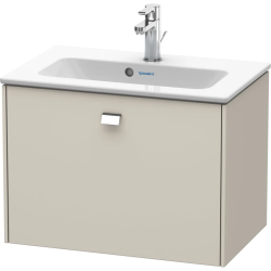 Тумба под раковину Duravit Brioso, 62х38,9х44,2 см, подвесная, 1 выдвижной ящик, ДСП, цвет: серо-коричневый/хром, шкафчик навесной, механизм доводчика, прямоугольная, правая/левая, в ванную комнату