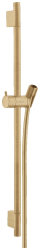 Душевая штанга Hansgrohe Unica S Puro, настенный монтаж, высота: 71,8 см, комплект: душевая штанга/ползунок/шланг для душа 160 см, металлическая/пластиковая, цвет: шлифованная бронза, для душа/ванной