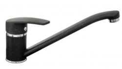 Смеситель для кухни ALVEUS GENESIS GM 210 G91 CARBON AQ однорычажный, поворотный, керамический, с низким изливом, высота излива 13,5 см, латунь, покрытие гранит, цвет карбон, на мойку