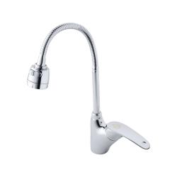 Смеситель для кухни/мойки AQUEDUC INWATER однорычажный, поворотный/гибкий, керамический, длина излива 190 мм, высота 230 мм, цвет хром, цинк 346867