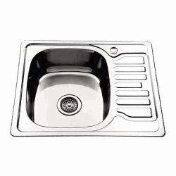 Мойка Ledeme 58х48х18 см врезная, толщина 0,8 мм с сифоном 3 1/2" чаша слева, декор, нержавеющая сталь, для кухни L65848-L