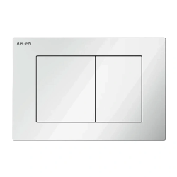 Кнопка смыва Am.Pm PrimeFit S белая глянцевая, клавиша управления для сливного бачка, инсталляции унитаза, двойная, механическая, панель, универсальная, размер 240х162х10 мм