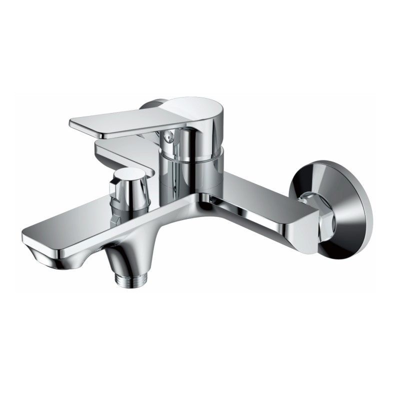 Смеситель для ванны/душа HAIBA однозахватный, хромированный, настенный, излив литой 188 мм, неповоротный, латунь, цвет хром