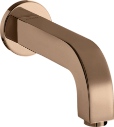 Излив для ванны Axor Citterio, без переключателя на душ, настенный, неповоротный, латунь, цвет: полированное красное золото, квадратный, длина излива 16,5 см, встраиваемый/встроенный, для смесителя/ванны/ванной/душевой, без смесителя