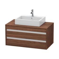 Тумба под раковину для консоли/столешницы Duravit Ketho 100х49,6х55 см, подвесная, ДСП, цвет: орех темный, 2 выдвижных ящика, прямоугольная