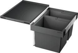 Система сортировки отходов BLANCO FLEXON II 60/2 Low 40х56,8х37 прямоугольная, пластик, два контейнера, цвет серый, для всех стандартных размеров шкафов, внешняя рамка из алюминия