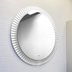 Зеркало Comforty Мадрид-70 LED-подсветка, бесконтактный сенсор, антизапотевание, белый матовый, круглое, для ванны, навесное/подвесное/настенное, дизайнерское
