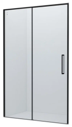 Душевая дверь IDDIS Slide  130х195 см, прозрачное стекло в нишу, открывание правое/левое, прозрачное закаленное стекло, профиль черный матовый, прямоугольная (душевое ограждение без поддона), стеклянное