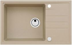 Мойка кухонная ALVEUS  INTERMEZZO 130 GRANITAL BEIGE-G55 78х48х20 см, врезная/встраиваемая сверху, с крылом, искусственный гранит, прямоугольная, цвет бежевый, с отверстием под смеситель