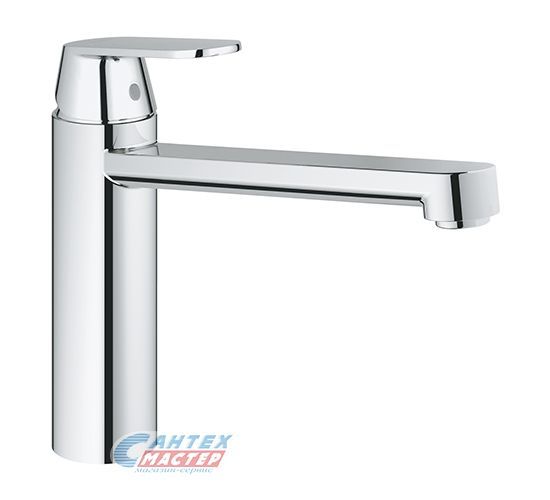 Смеситель для кухни/мойки Grohe Eurosmart Cosmopolitan однорычажный, керамический, с поворотным изливом, длина 221 мм, латунь, цвет хром, кухонный, хромированный, вертикальный, однорукий, одноручный, однозахватный, одноручковые, кран, комплект