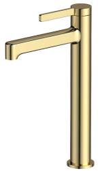Смеситель для раковины/умывальника Esko Sochi Gold однорычажный, неповоротный, фиксированный, высокий излив длина 161 мм высота 231,5 мм латунь, цвет золото SC25Gold