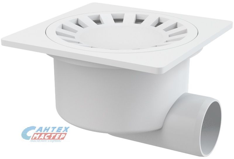 Сливной трап Alcaplast 150х150/50 мм боковой подвод APV15