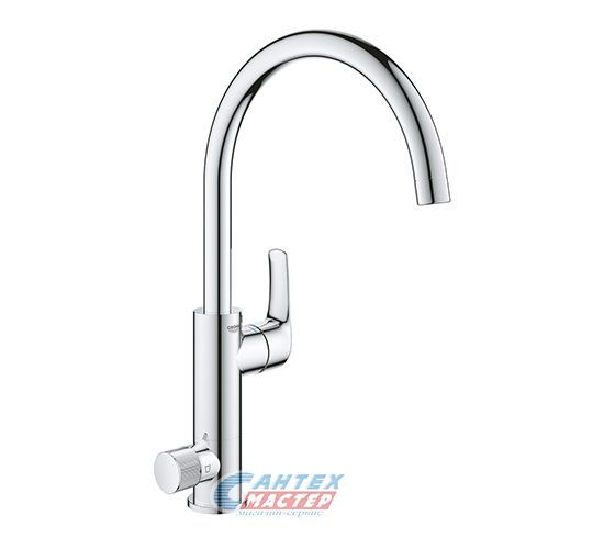 Смеситель для кухни/мойки Grohe Blue Pure Eurosmart однорычажный, керамический, с поворотным изливом, длина 223 мм, латунь, цвет хром, кухонный, хромированный, вертикальный, однорукий, одноручный, однозахватный, одноручковые, кран, комплект