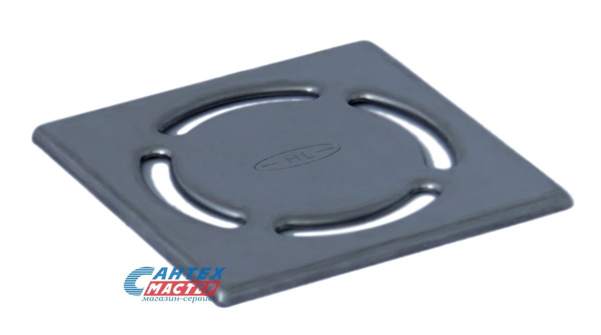 Решетка из нержавеющей стали 115х115, сливная прорезь"круг", HL 037Pr.1E