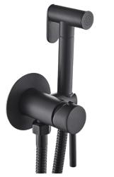 Смеситель с гигиеническим душем Esko SMH01Black встраиваемый, однорычажный, керамический, без излива, с гибким шлангом/лейкой, латунь, цвет черный