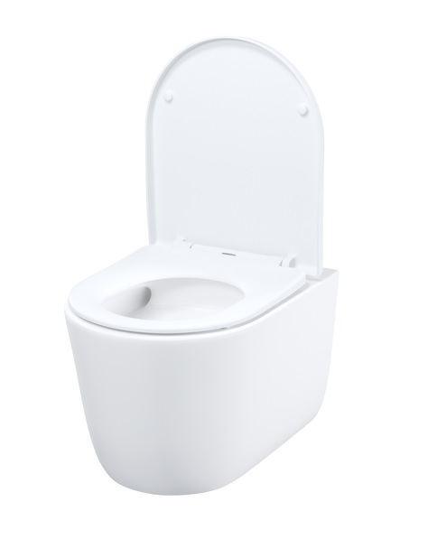 Унитаз подвесной IDDIS Slide горизонтальный (прямой, в стену) выпуск, безободковый, смыв торнадо, с быстросьемным сиденьем микролифт, с крышкой (сиденье) дюропласт, цвет белый SLIRDSEi25