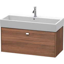 Тумба под раковину Duravit Brioso, 98,4х45,9х44,2 см, подвесная, 1 выдвижной ящик, ДСП, цвет: орех матовый/хром, шкафчик навесной, механизм доводчика, прямоугольная, правая/левая, в ванную комнату