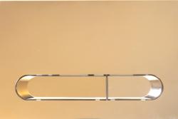 Кнопка смыва KK-POL M09, прямоугольная, цвет: золото глянцевое. пластик, клавиша управления для сливного бачка, инсталляции унитаза, двойная, механическая, панель, универсальная, размер 15х22х1,3 см