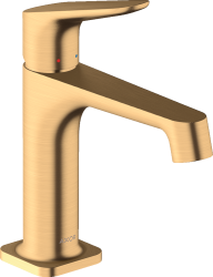 Смеситель для раковины/умывальника Axor Citterio M 100, однорычажный, фиксированный излив, длина излива 12,8 см, керамический, латунь, цвет шлифованная медь, со сливным гарнитуром
