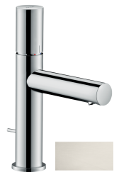 Смеситель для раковины/умывальника Axor Uno 110, однорычажный, с рукояткой zero, фиксированный излив, длина излива 12,3 см, керамический, латунь, цвет под сталь, со сливным гарнитуром