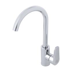 Смеситель для кухни/мойки AQUEDUC INWATER однорычажный, поворотный, керамический, высокий, цинк 346870