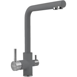 Смеситель для кухни/мойки Longran Sprint Universal, с подключением к фильтру/биканальный, однорычажный, поворотный излив, керамический картридж, высокий, длина излива 225 мм, латунь, цвет крома