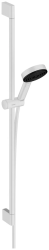 Душевой набор 900 Hansgrohe Pulsify Select S 105 3jet Relaxation, комплект: ручной душ/ползунок/душевая штанга/шланг для душа, пластик, цвет матовый белый, наружного монтажа