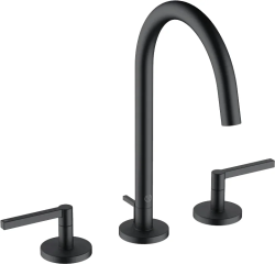 Смеситель для раковины/умывальника KLUDI NOVA FONTE Puristic двухвентильный, поворотный, длина излива 170 мм, латунь, цвет черный матовый