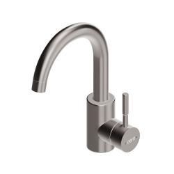 Смеситель для раковины Dorff Logic однорычажный, излив поворотный, длина 140 мм, керамический, нержавеющая сталь, цвет никель