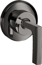 Вентиль Axor Citterio запорный, с рычаговой рукояткой, скрытого монтажа, настенный, круглый, латунь, цвет: полированный черный хром, встраеваемый/встроенный, для ванны/душа