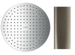 Верхний душ AXOR ShowerSolutions 300 2jet, потолочный/скрытый монтаж, круглый, с 2 режимами, размер 30 см, металлический, цвет: полированный никель, для душа/ванной