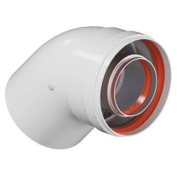 Отвод дымохода коаксиальный Okseler D60/100 промежуточный 45°, раструбный, м/п, для дымохода