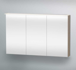 Зеркальный шкаф Duravit Happy D.2, 120х76х20,8 см, подвесной, цвет: дуб европейский, зеркало с подсветкой LED/ЛЭД, сенсорный выключатель, с 2 распашными дверцами/двухстворчатый, 2 стеклянные полки, прямоугольный