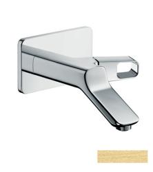 Смеситель для раковины Axor Urquiola, однорычажный, настенный/встраиваемый, скрытого монтажа, фиксированный излив, длина излива 20 см, керамический, латунь, цвет шлифованная медь, незапираемый сливной набор