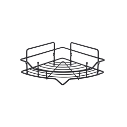 Полка одноярусная Milardo Grid угловая, 219х219 мм проволока стальная, цвет черный матовый, 2 крючка GRICC1BM44