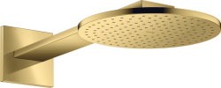 Верхний душ AXOR ShowerSolutions 300 1jet, с держателем, настенный монтаж, круглый, с 1 режимом, размер 30 см, металлический, цвет: полированное золото, для душа/ванной