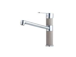 Смеситель для кухни ALVEUS ZENIT TERRA - G22 однорычажный, поворотный, керамический, средний излив, высота излива 16,6 см, латунь, покрытие хром/гранит, цвет песчаный