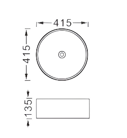 Раковина/умывальник Aquatek Европа, 41,5х41,5 см, накладная, круглая, санфарфор, цвет серый матовый, без отверстия под смеситель, без слив-перелива, умывальник