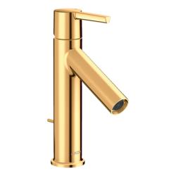 Смеситель для раковины Axor Starck 100, однорычажный, фиксированный излив, длина излива 10,3 см, керамический, латунь, цвет полированное золото, с донным клапаном