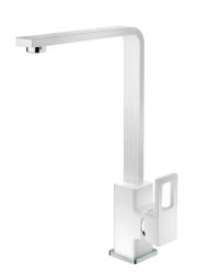 Смеситель для кухни/мойки VIEIR, однорычажный, поворотный, керамический, длина излива 220 мм, латунь, цвет белый