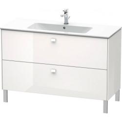 Тумба под раковину Duravit Brioso, 122х47,9х68,3 см, напольная, цвет: белый глянец, 2 выдвижных ящика, ДСП, прямоугольная, левая/правая, в ванную комнату